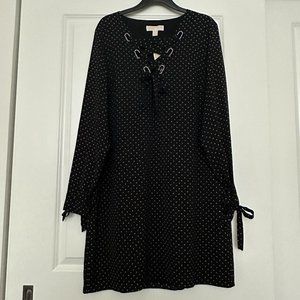 Michael Kors Black and White Midi Dress